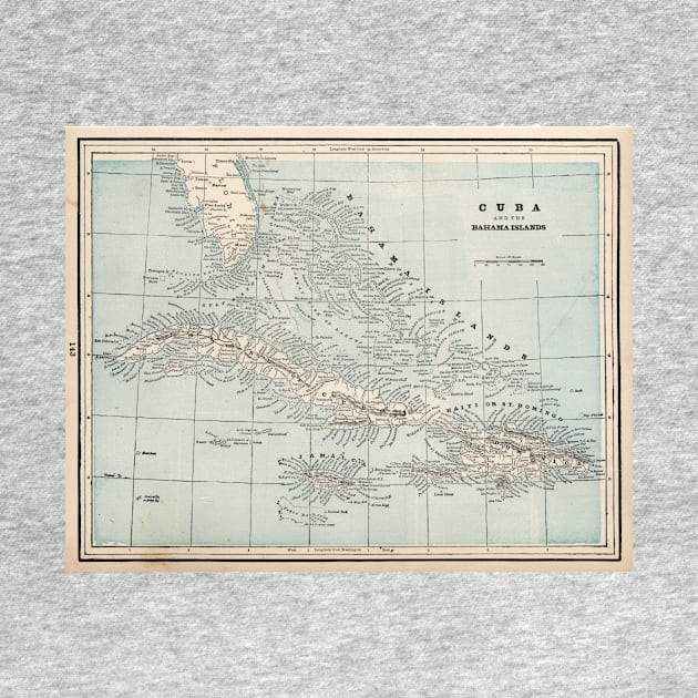 Vintage Map of The Caribbean (1893) by Bravuramedia